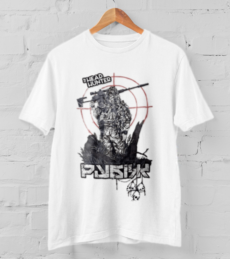 Punish Sniper Ghillie Suit Skulls Target Retro Hunter T-Shirt