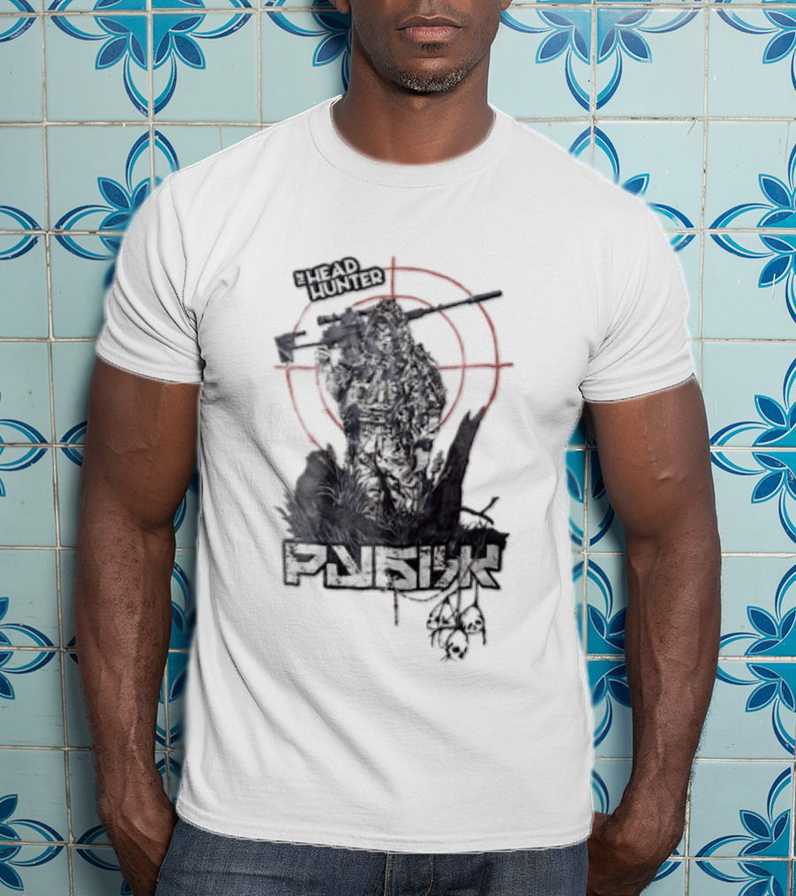 Punish Sniper Ghillie Suit Skulls Target Retro Hunter T-Shirt