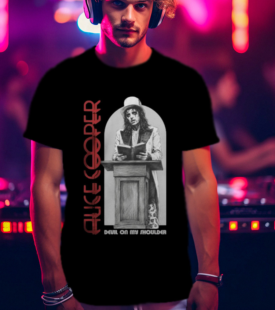 Alice Cooper Devil On My Shoulder Classic Rock Merchandise T-Shirt