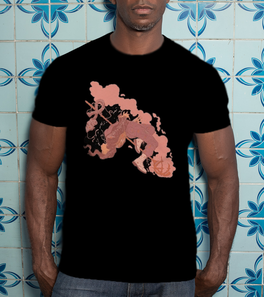 Demon Hunter Exile Warrior Art With Sword And Abstract T-Shirt