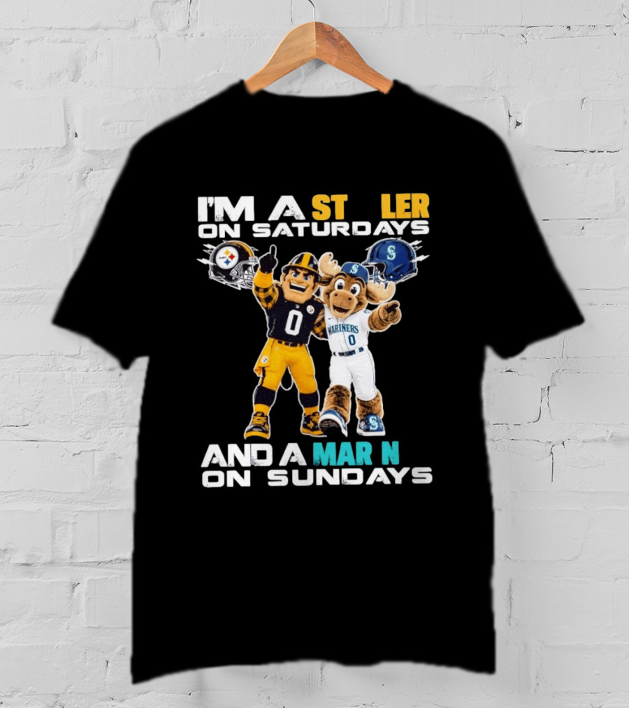 I'm A Steelers Fan On Saturdays And A Mariners Supporter On Sundays With Mascots T-Shirt