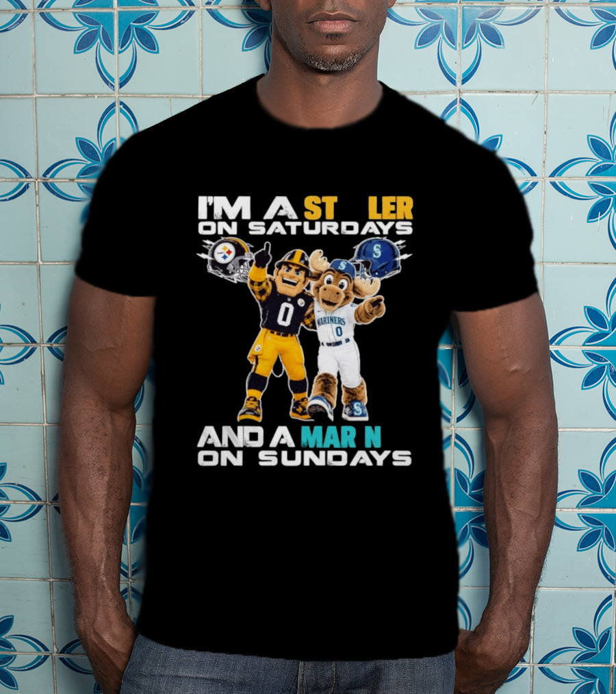 I'm A Steelers Fan On Saturdays And A Mariners Supporter On Sundays With Mascots T-Shirt
