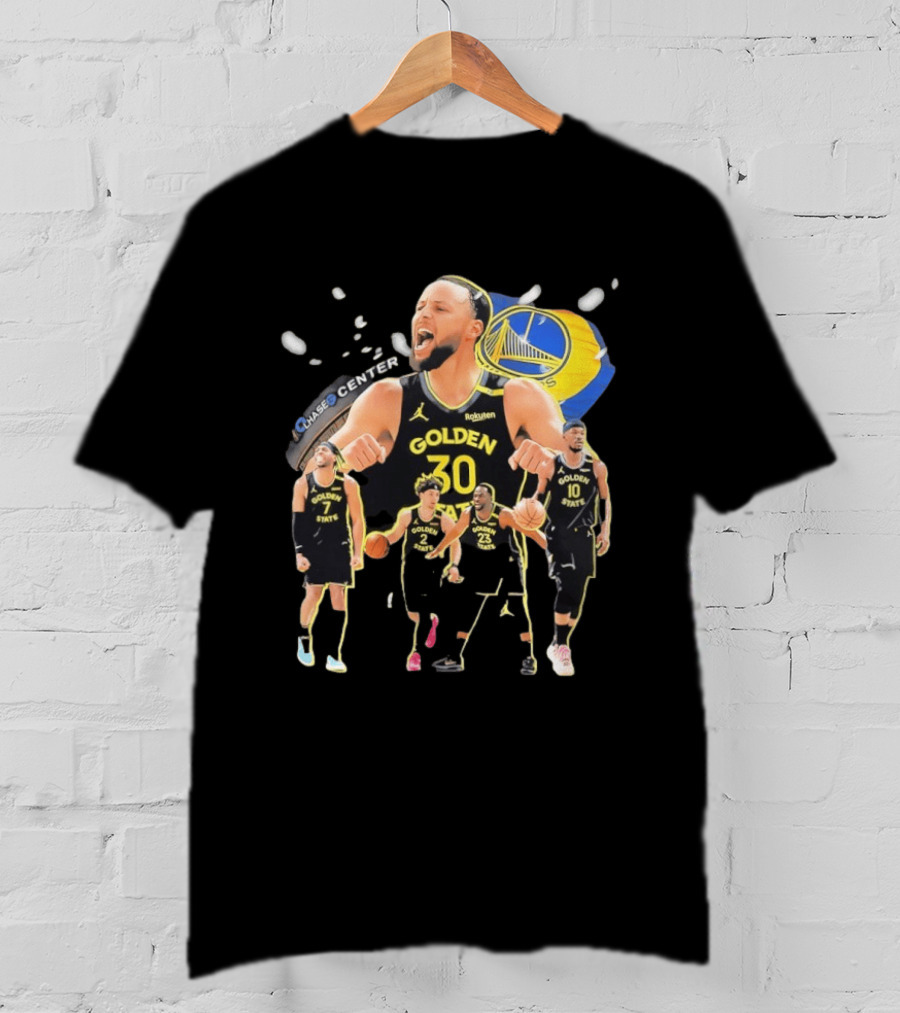 Golden State Warriors Players Collage Chase Center Basketball Team Number 30 23 10 7 T-Shirt