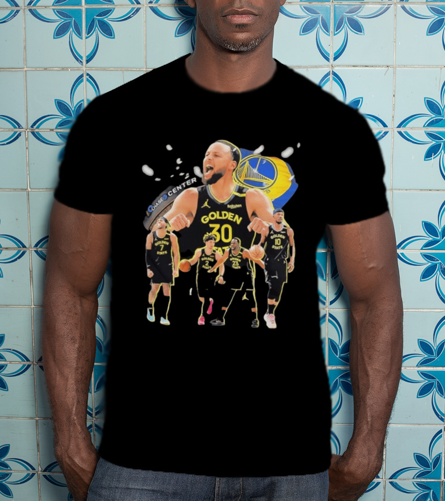 Golden State Warriors Players Collage Chase Center Basketball Team Number 30 23 10 7 T-Shirt
