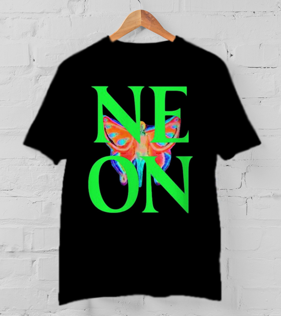 Neon Butterfly Interscope Store Colorful T-Shirt