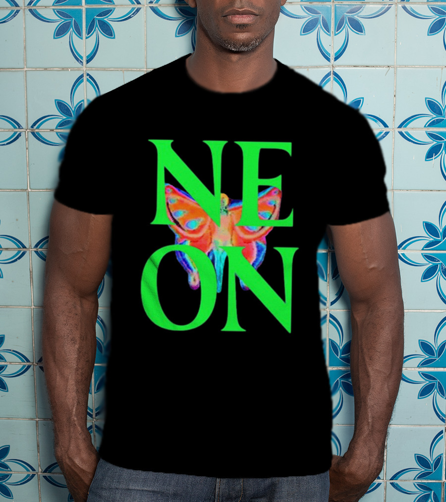 Neon Butterfly Interscope Store Colorful T-Shirt