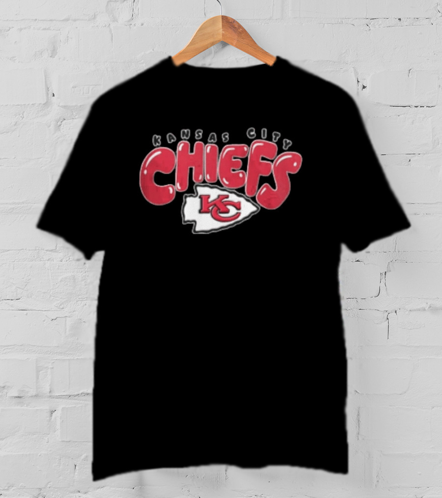 Kansas City Chiefs Red Bubble Lettering Arrowhead KC T-Shirt