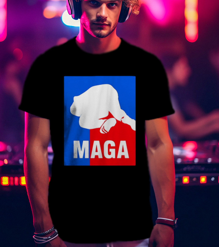 MAGA Political Parody Silhouette Red And Blue T-Shirt