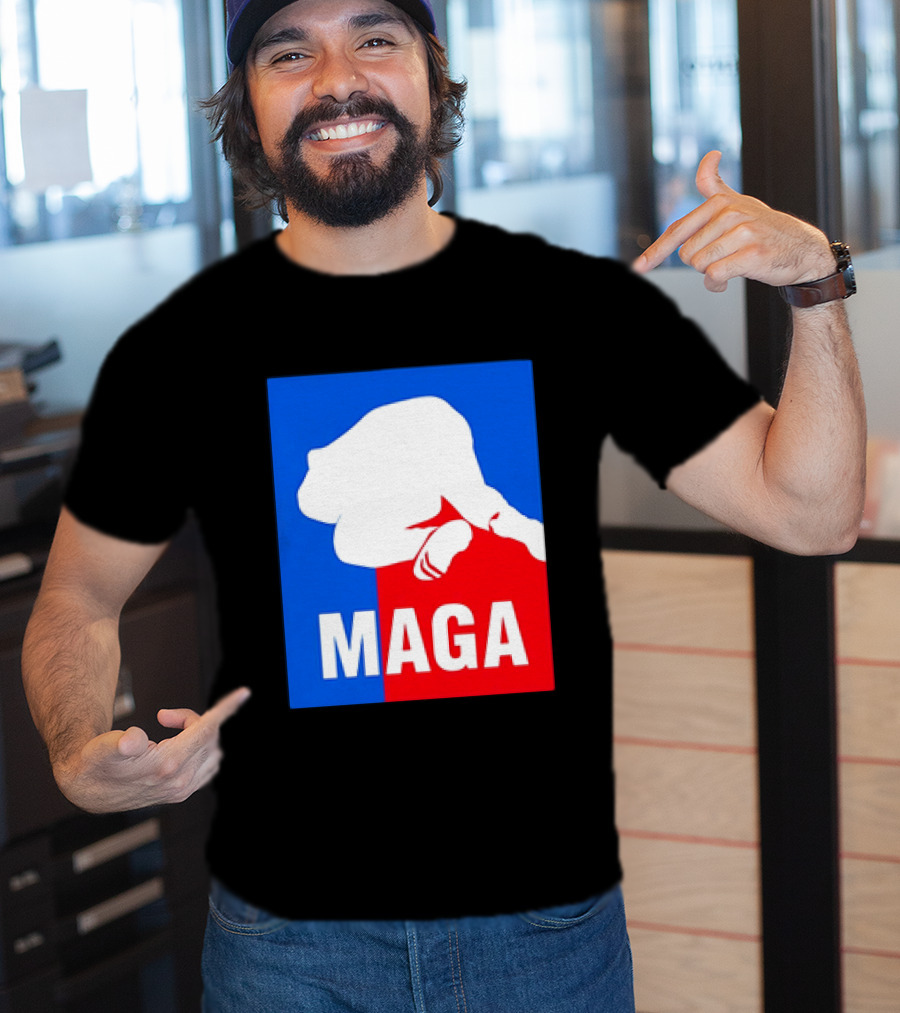 MAGA Political Parody Silhouette Red And Blue T-Shirt