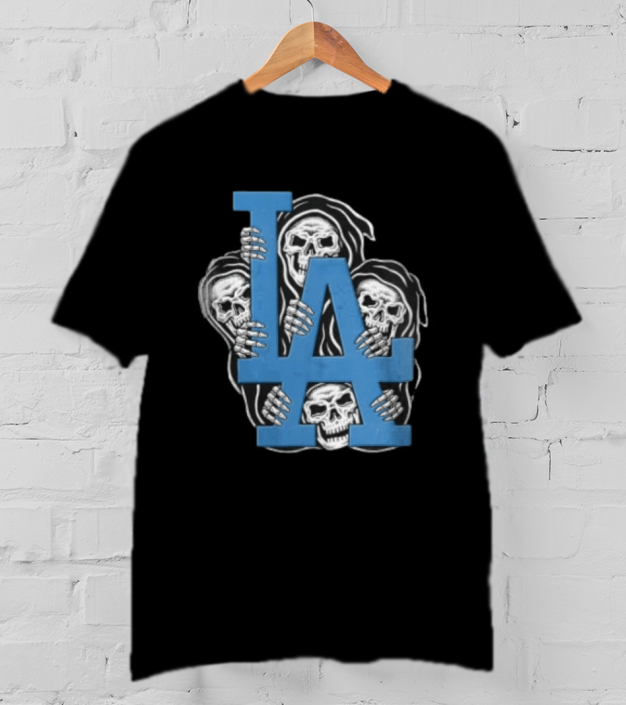 MLB Los Angeles Dodgers LA Four Grim Reapers Holding T-Shirt