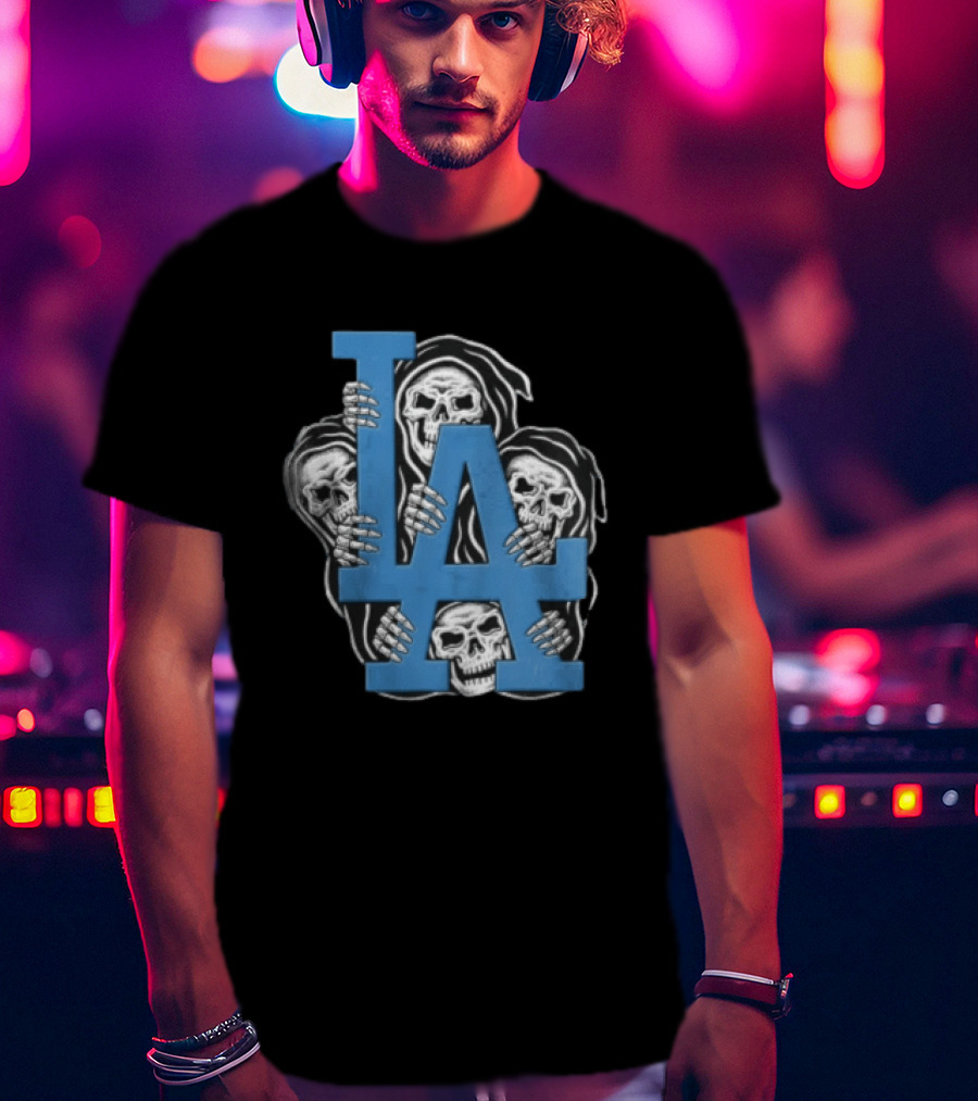 MLB Los Angeles Dodgers LA Four Grim Reapers Holding T-Shirt