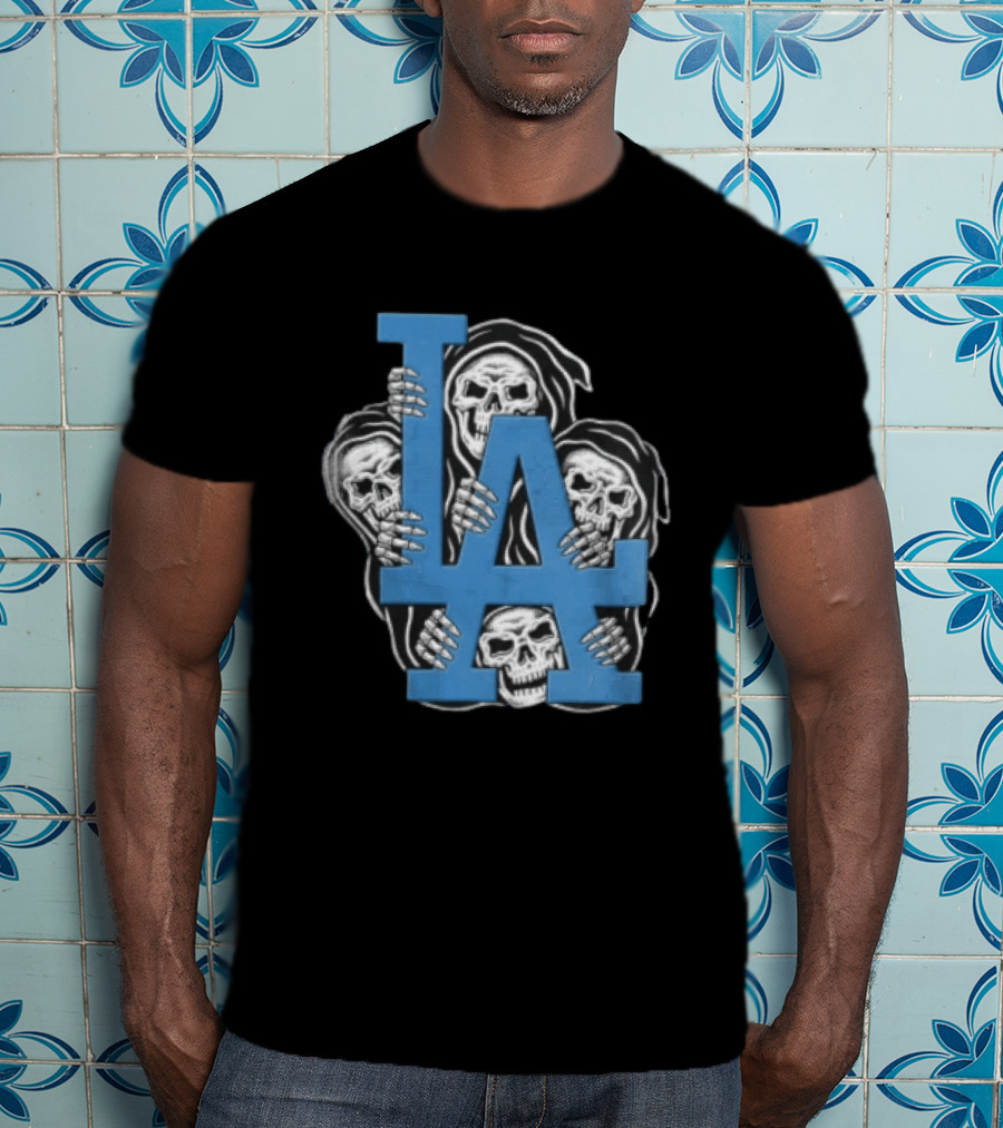MLB Los Angeles Dodgers LA Four Grim Reapers Holding T-Shirt