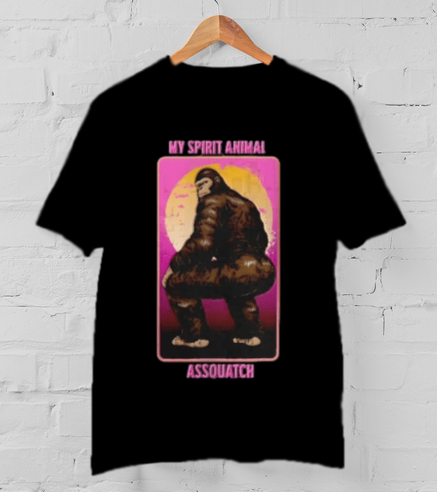 My Spirit Animal Assquatch Gorilla Twerking Retro Humorous T-Shirt