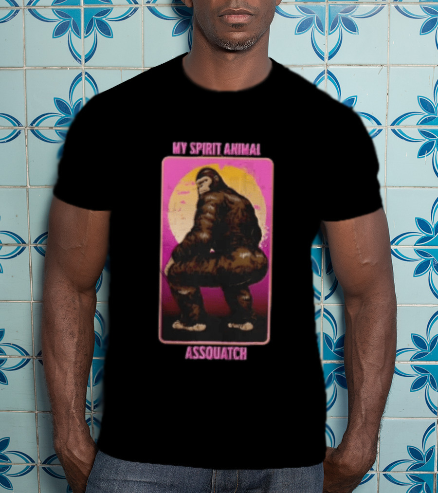 My Spirit Animal Assquatch Gorilla Twerking Retro Humorous T-Shirt