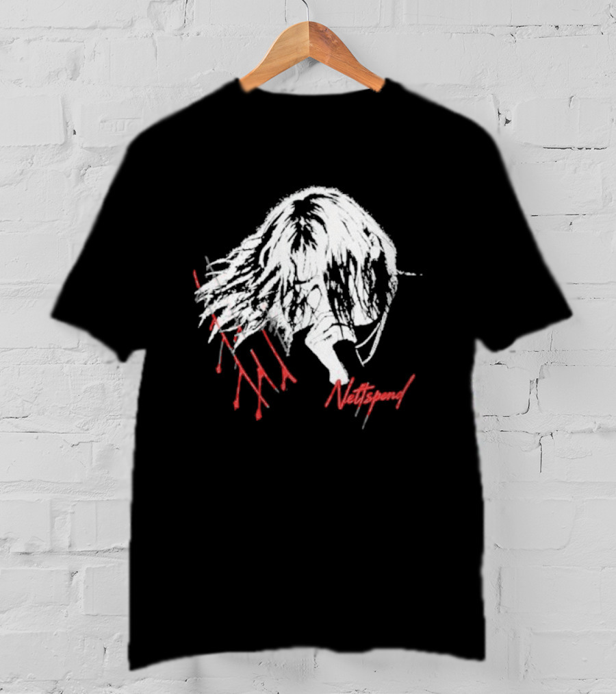 Nettspend Slash Hair Silhouette With Red Scribble T-Shirt