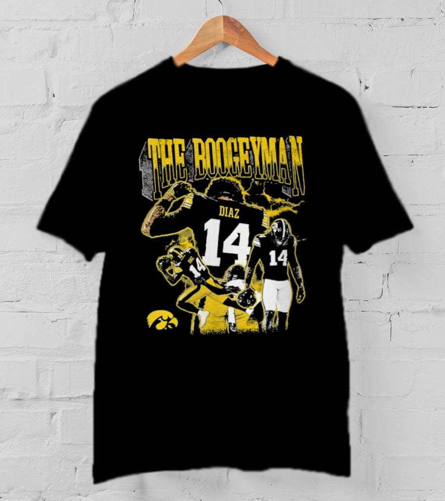 The Boogeyman Diaz No 14 Iowa Hawkeyes Football T-Shirt