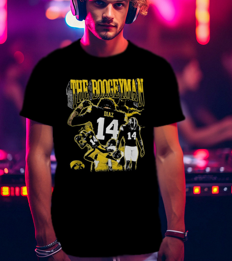 The Boogeyman Diaz No 14 Iowa Hawkeyes Football T-Shirt