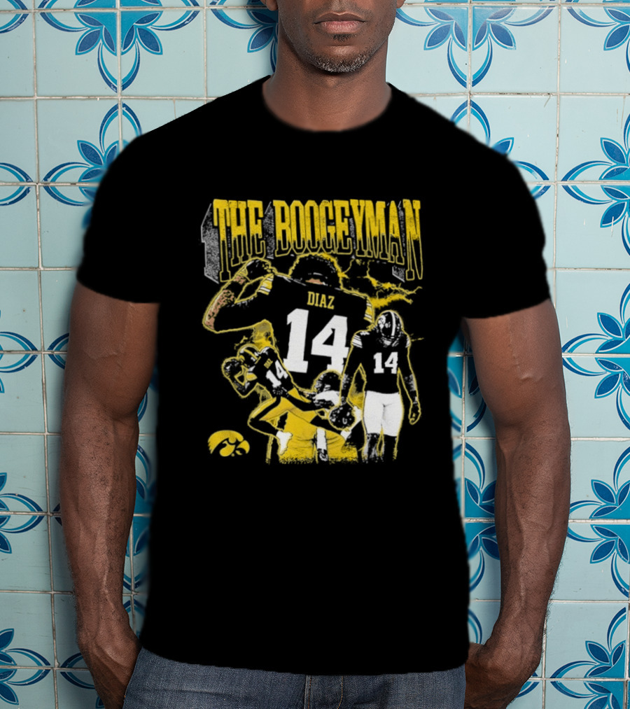 The Boogeyman Diaz No 14 Iowa Hawkeyes Football T-Shirt
