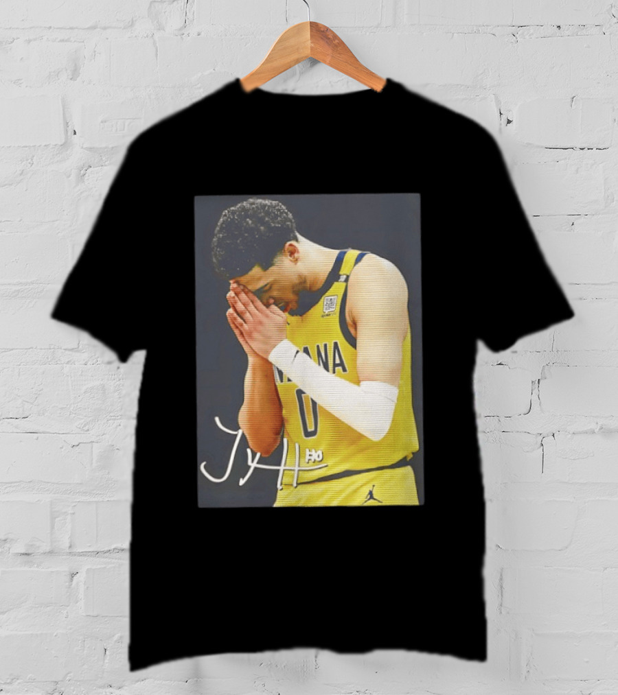 Tyrese Haliburton Indiana Pacers Praying NBA 0 JH Signature T-Shirt