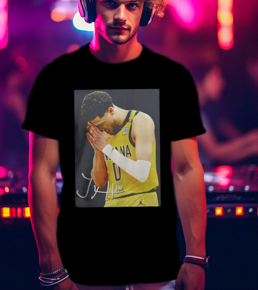 Tyrese Haliburton Indiana Pacers Praying NBA 0 JH Signature T-Shirt