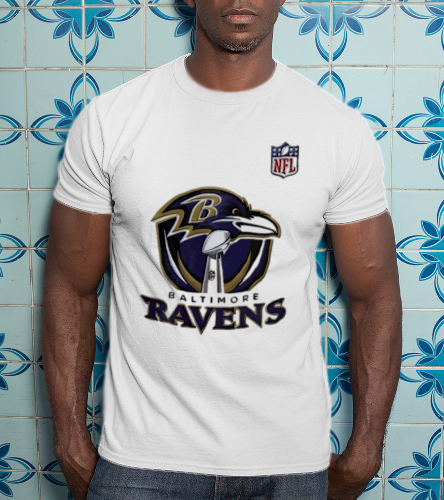 Baltimore Ravens Lamar Jackson 8 NFL Logo Ravens Football T-Shirt