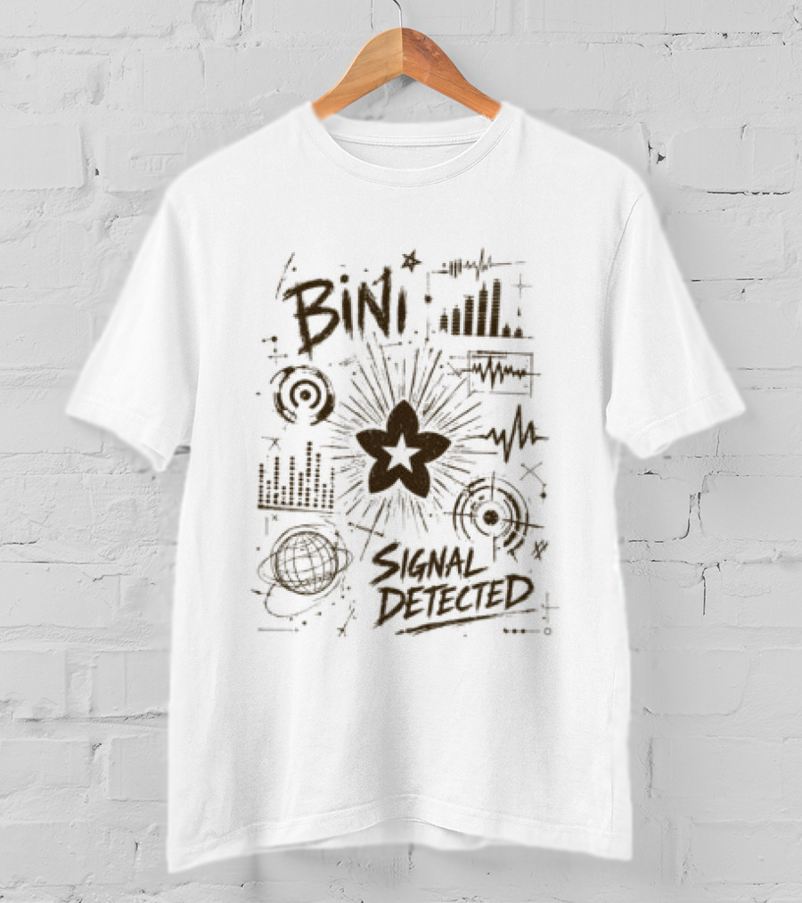 Bini Signals Detected Scribble Starburst And Waveforms T-Shirt
