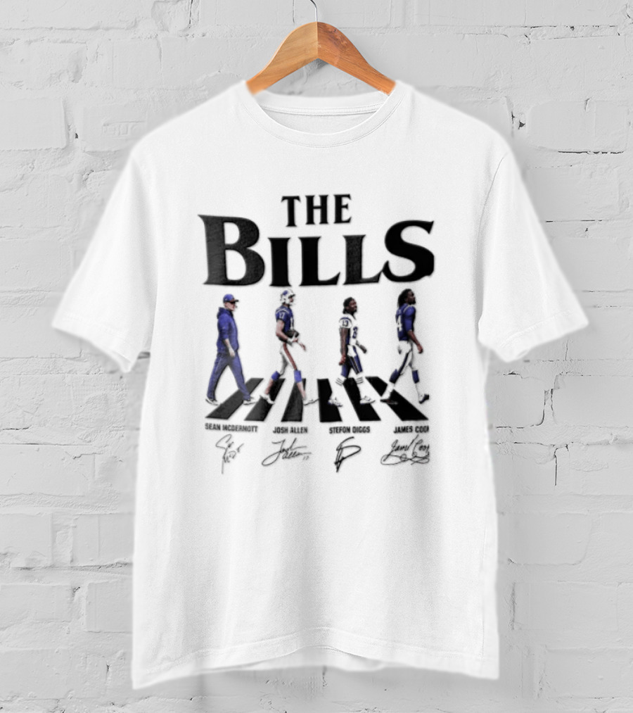 The Bills Sean McDermott Josh Allen Stefon Diggs James Cook Abbey Road T-Shirt