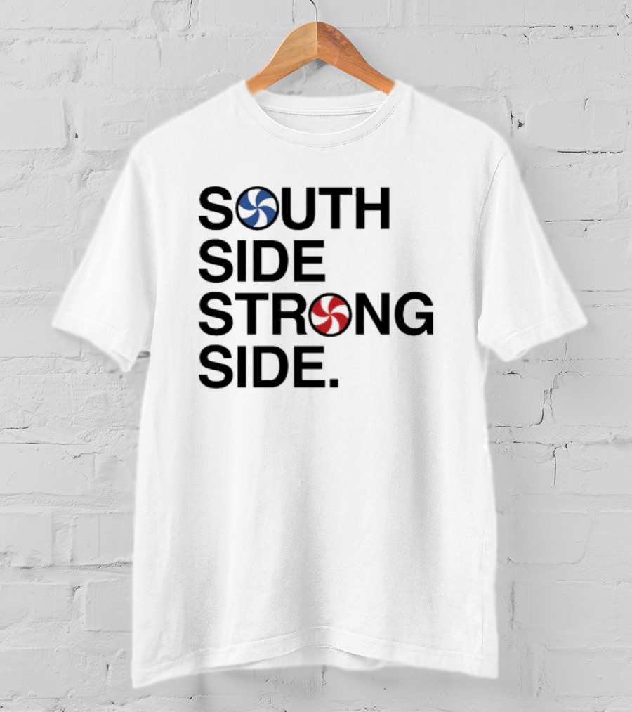 Chicago White Sox South Side Strong Side With Red And Blue Baseball T-Shirt