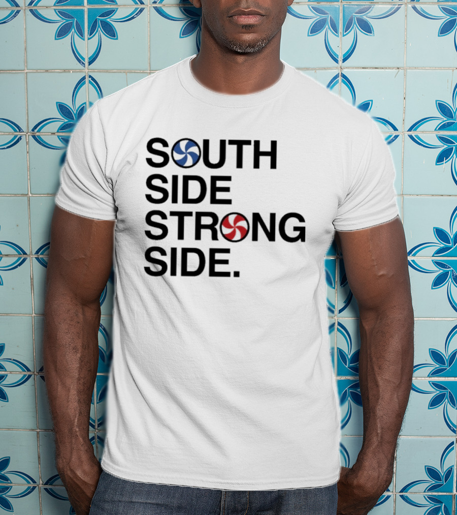 Chicago White Sox South Side Strong Side With Red And Blue Baseball T-Shirt