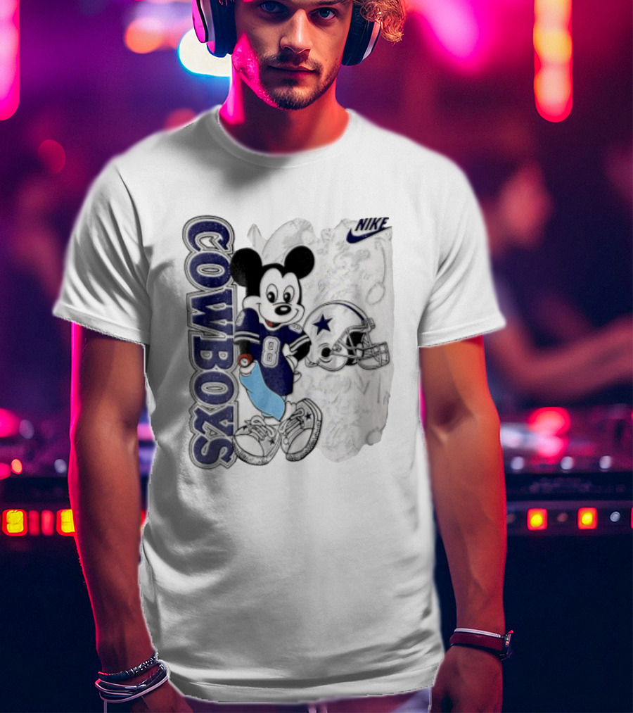 Cowboys Mickey Mouse 8 Football Jersey Cartoon Nike T-Shirt