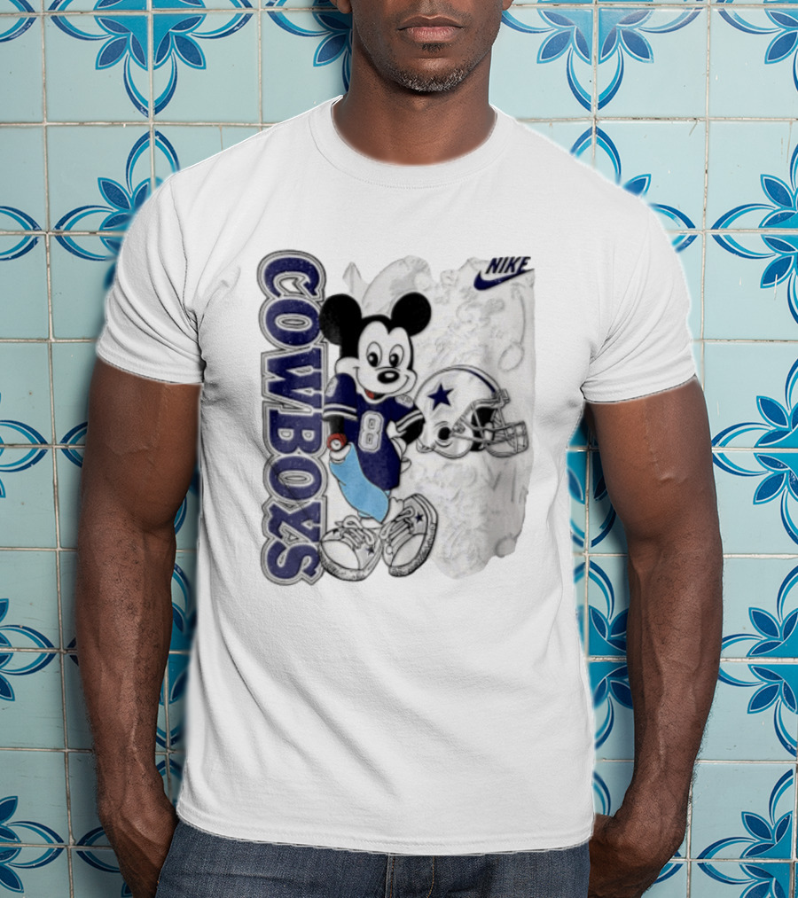 Cowboys Mickey Mouse 8 Football Jersey Cartoon Nike T-Shirt