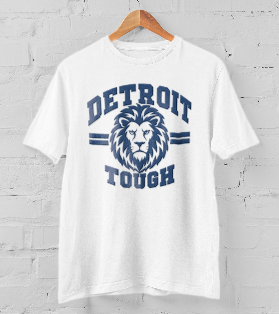 Detroit Tough Blue Lion Head T-Shirt