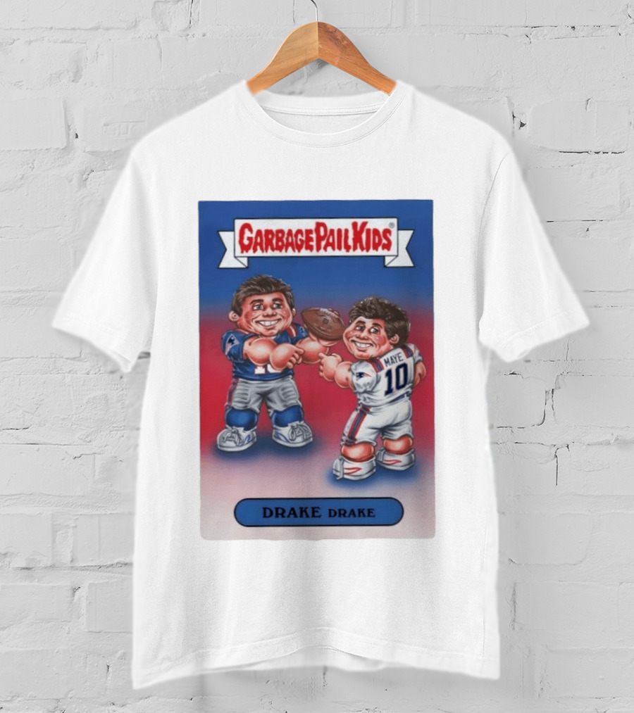Garbage Pail Kids Drake Maye New England Patriots 10 T-Shirt