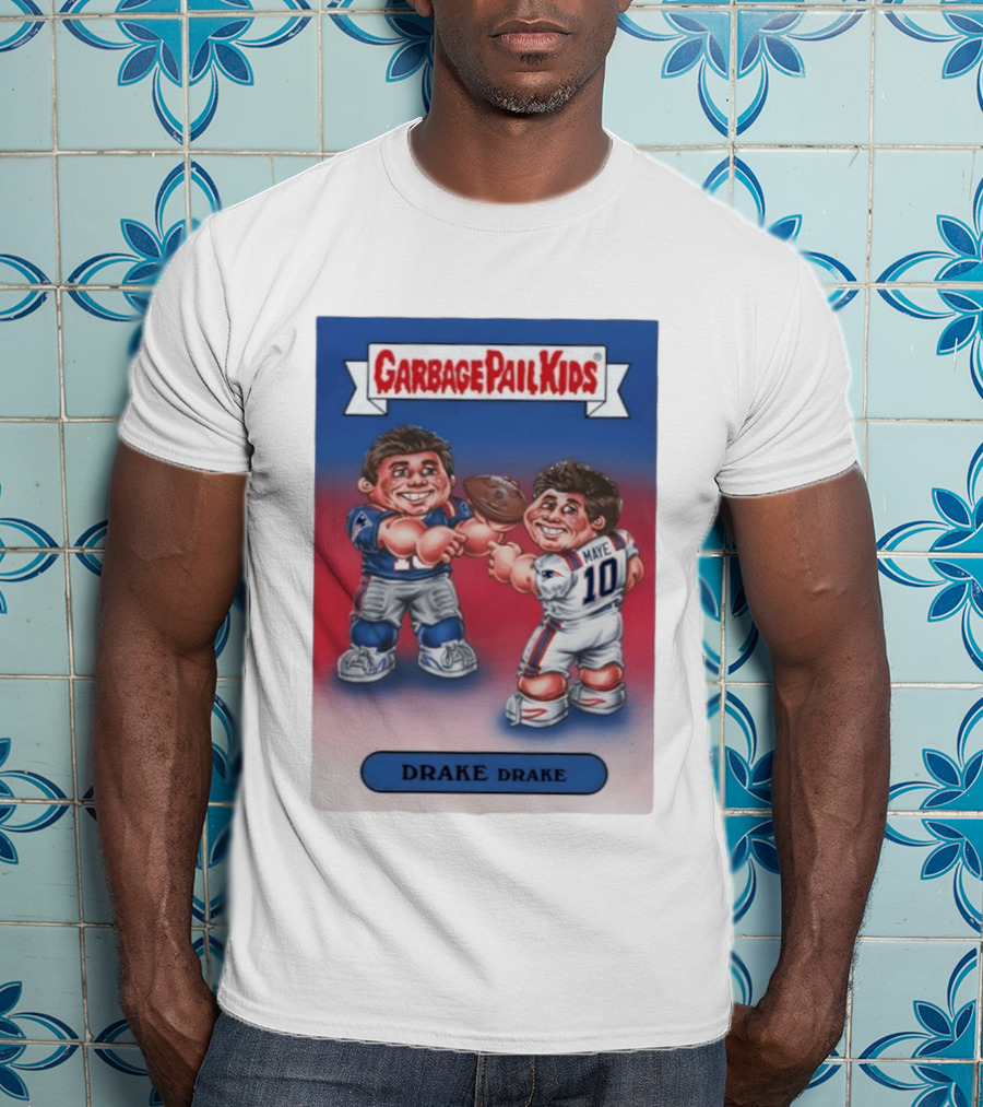 Garbage Pail Kids Drake Maye New England Patriots 10 T-Shirt