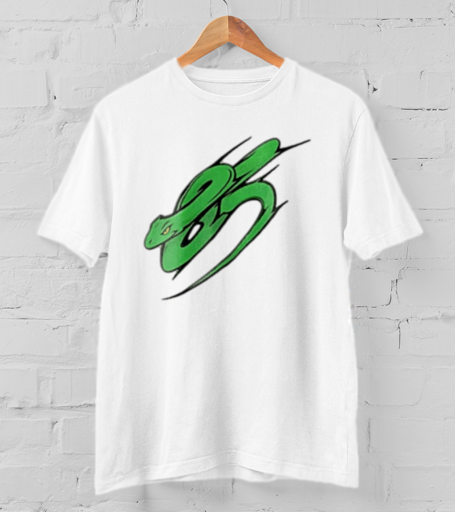 Green Snake Shaped Number Five Serpent T-Shirt
