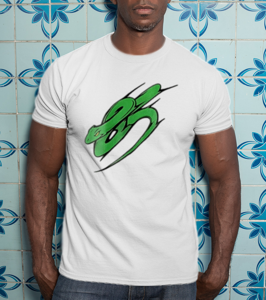 Green Snake Shaped Number Five Serpent T-Shirt