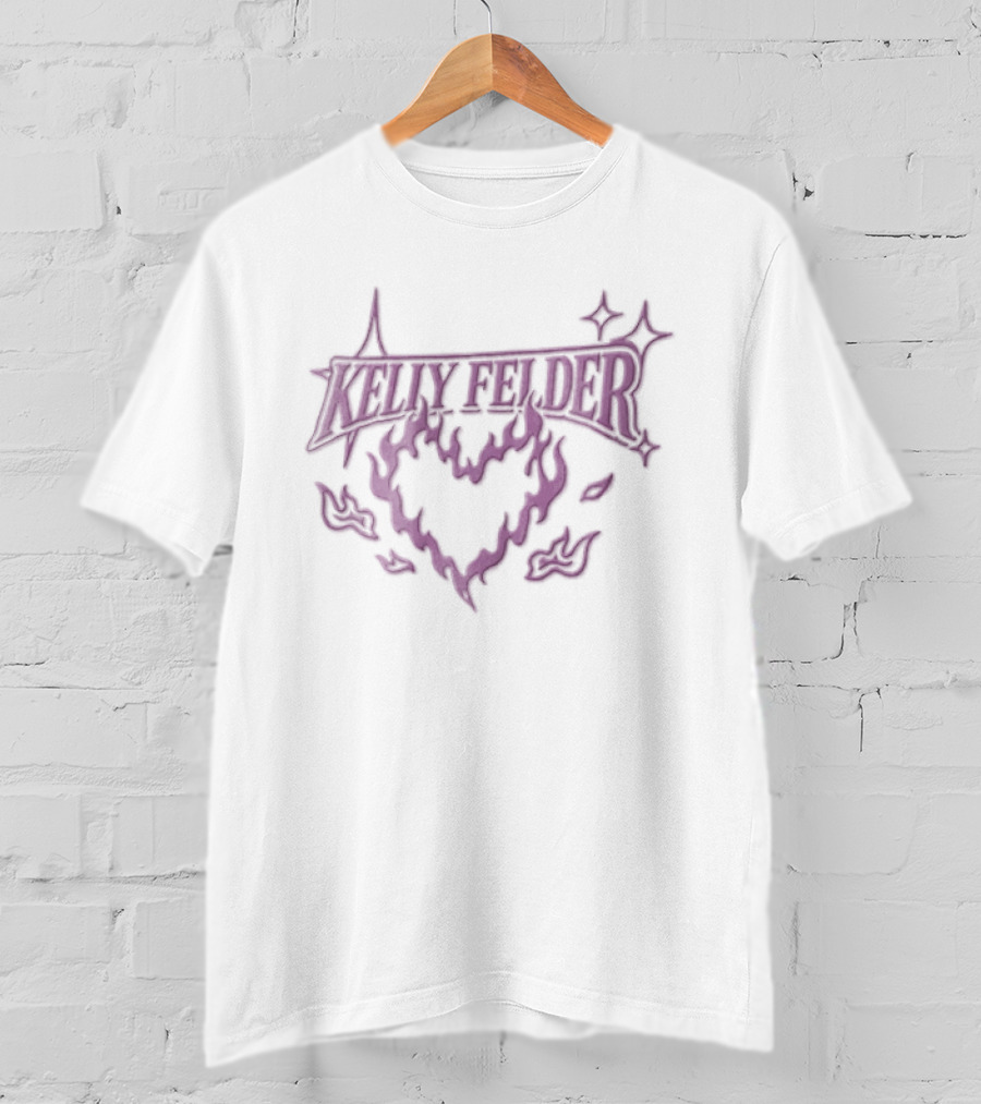 Kelly Felder Purple Flaming Heart Sparkle T-Shirt