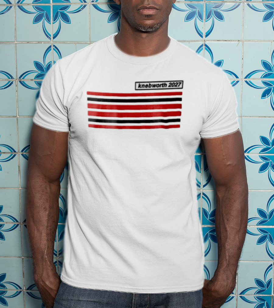 Knebworth 2027 Red And Black Horizontal Stripes T-Shirt