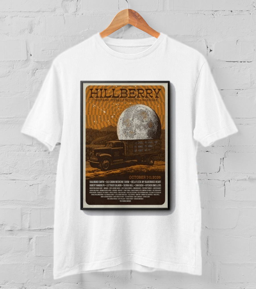Hillberry Festival 2026 The Farm Eureka Springs Arkansas October 7 11 Railroad Earth Old Crow Medicine Show Bella Fleck T-Shirt