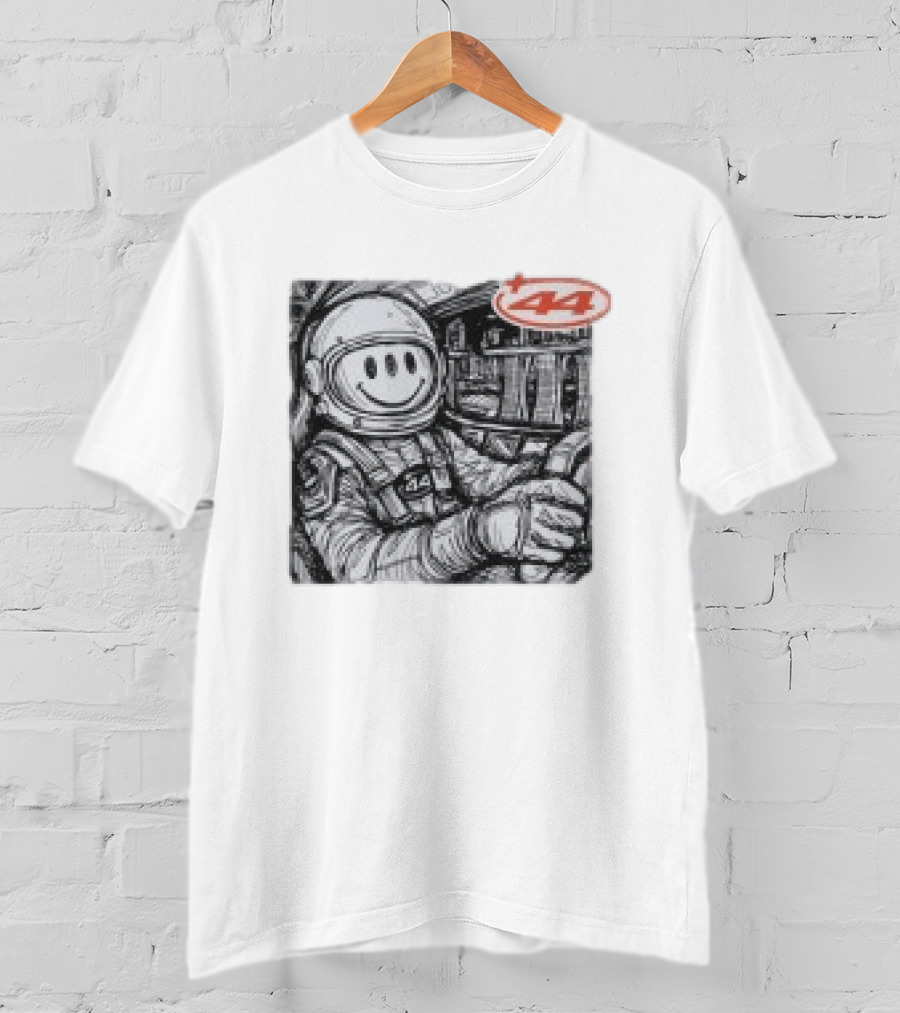 Plus44 Cosmic Circuit Astronaut With Smiley Face Helmet In Spacecraft T-Shirt