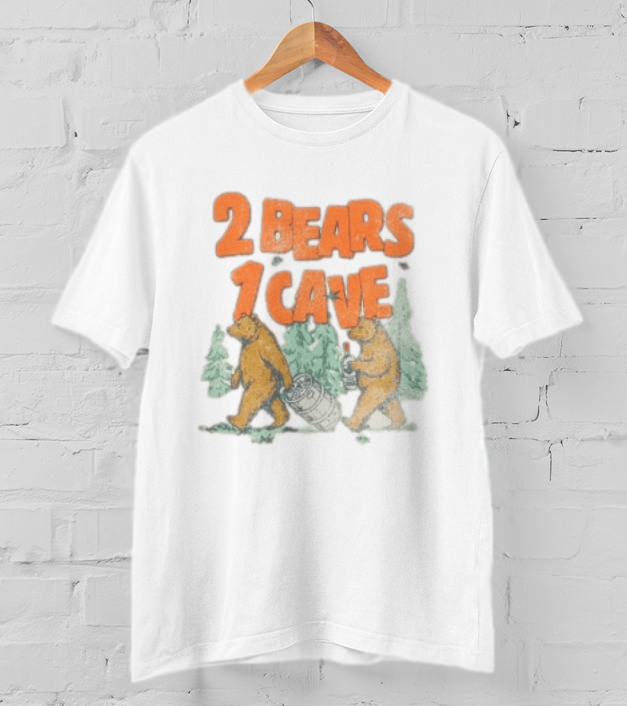 YMH Studios 2 Bears 1 Cave Carrying Keg In Forest T-Shirt