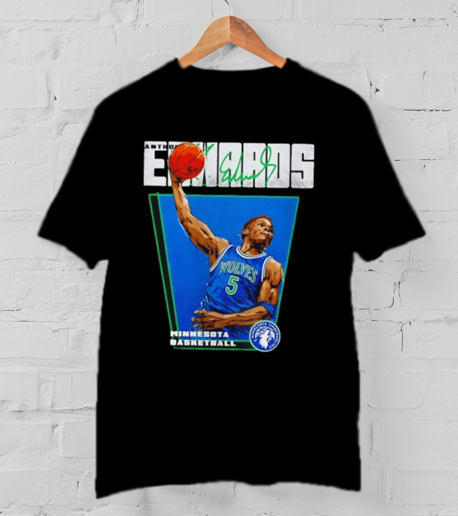 Anthony Edwards Minnesota Basketball Timberwolves Dunking Action T-Shirt
