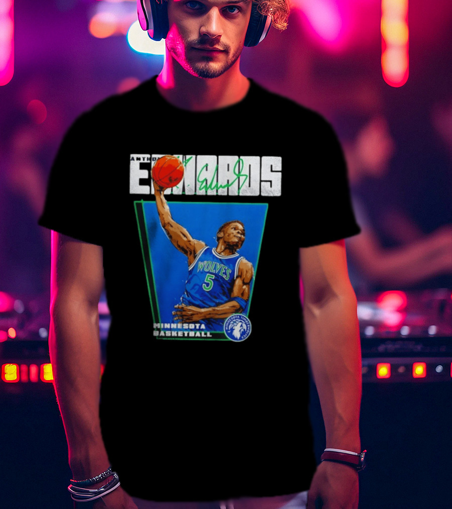Anthony Edwards Minnesota Basketball Timberwolves Dunking Action T-Shirt