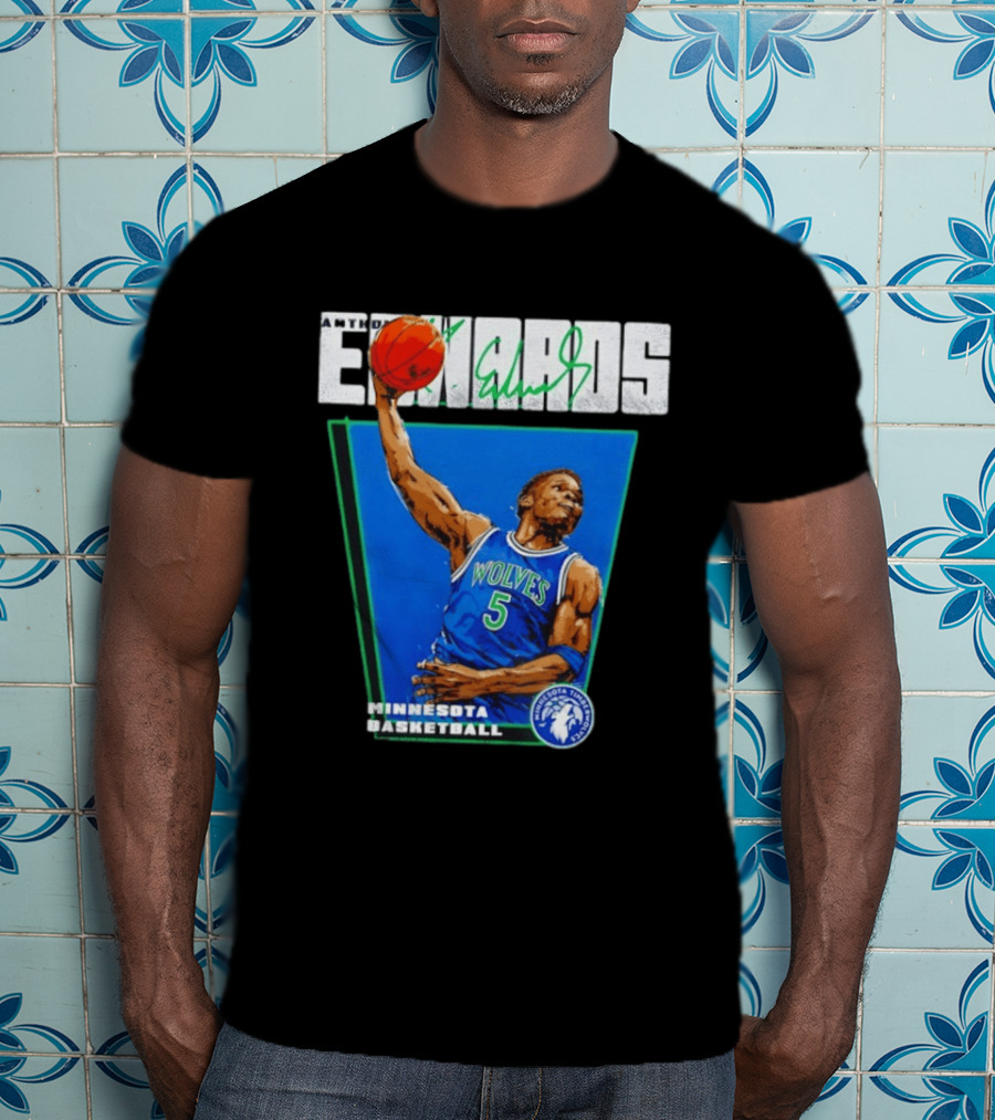 Anthony Edwards Minnesota Basketball Timberwolves Dunking Action T-Shirt