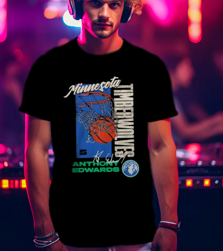 Minnesota Timberwolves Anthony Edwards 5 Basketball Team T-Shirt
