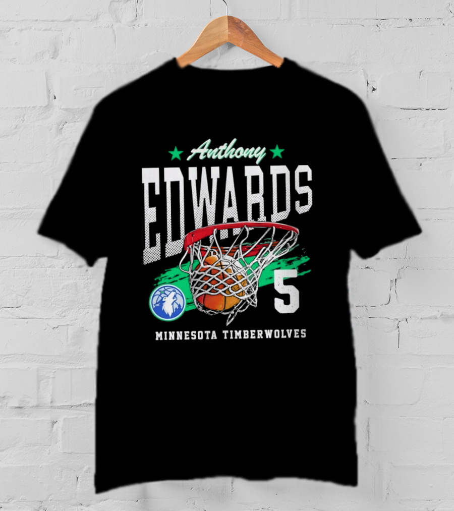Anthony Edwards 5 Minnesota Timberwolves Basketball Net T-Shirt