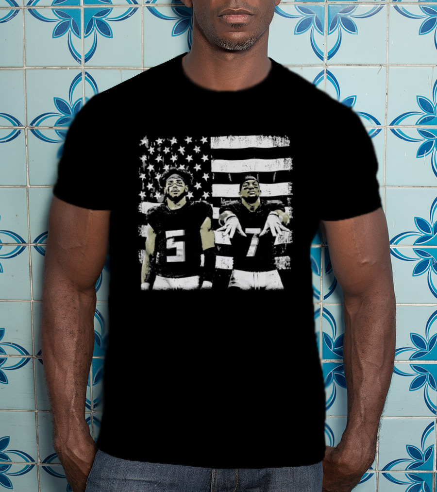 Bijan Robinson Drake London Atlanta USA Flag Football Collaboration T-Shirt