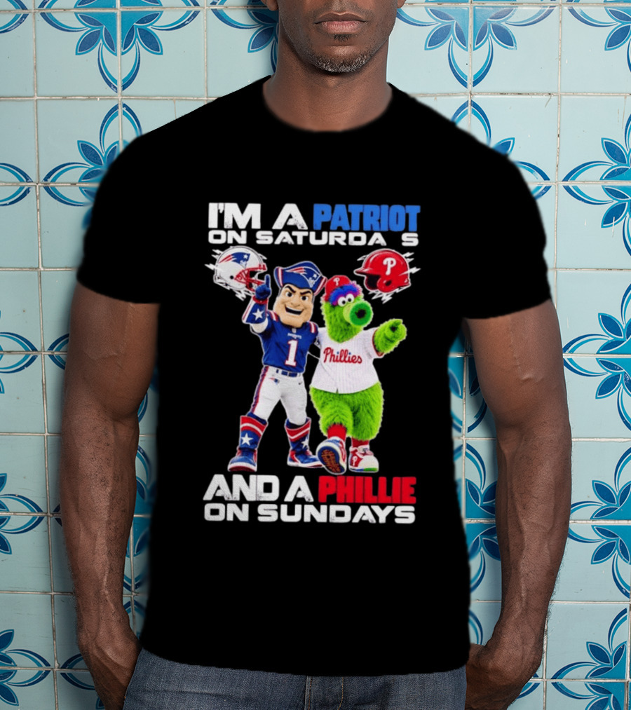 Patriot Saturdays Phillie Sundays Mascots Patriots Phillies T-Shirt