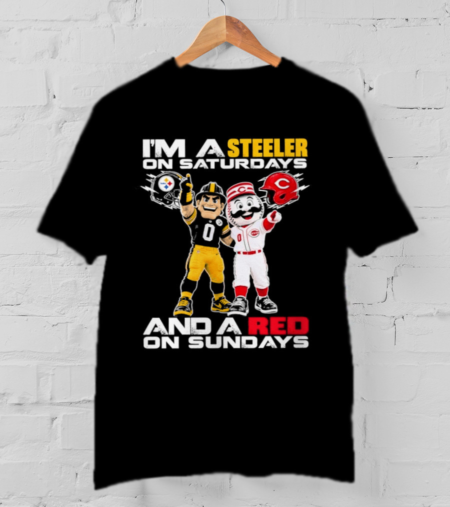 I'm A Steeler On Saturdays And A Red On Sundays With Mascots T-Shirt