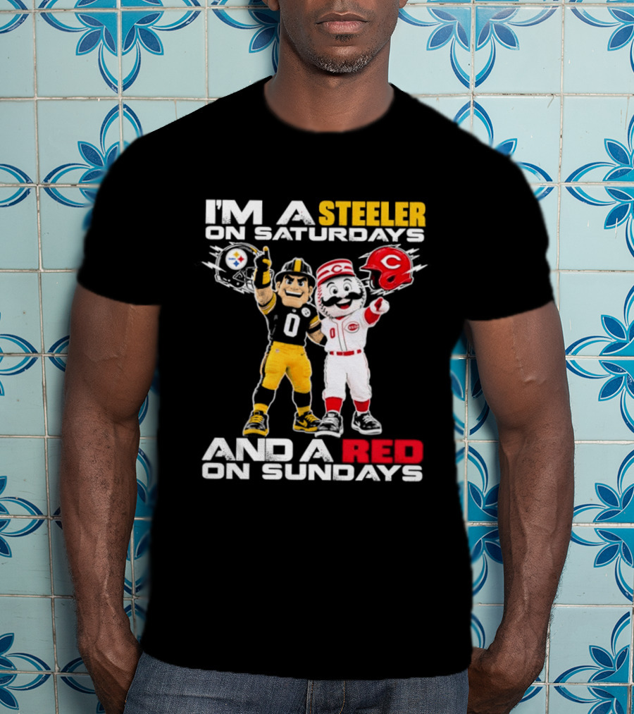 I'm A Steeler On Saturdays And A Red On Sundays With Mascots T-Shirt